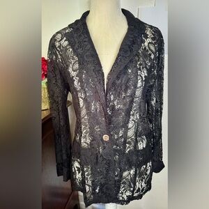 SHEIN Lace Blazer Black Size L